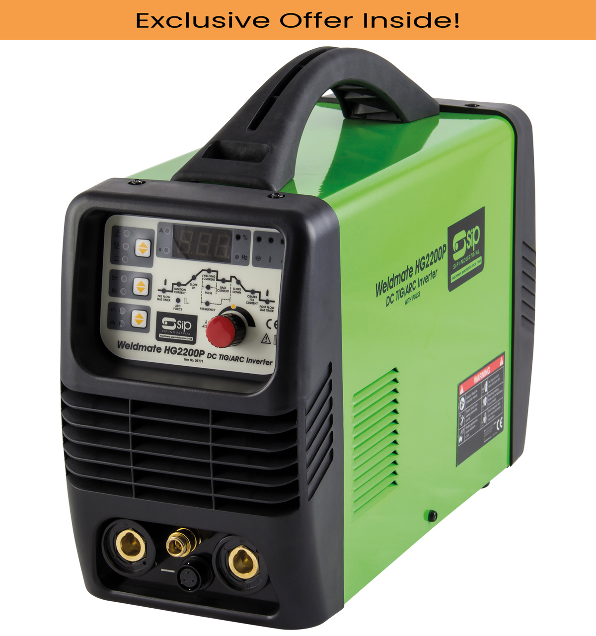 SIP 05771 HG2200P TIG/ARC Inverter Welder, Input Supply - 230V, Single Phase, Output Current - 200A / 200A