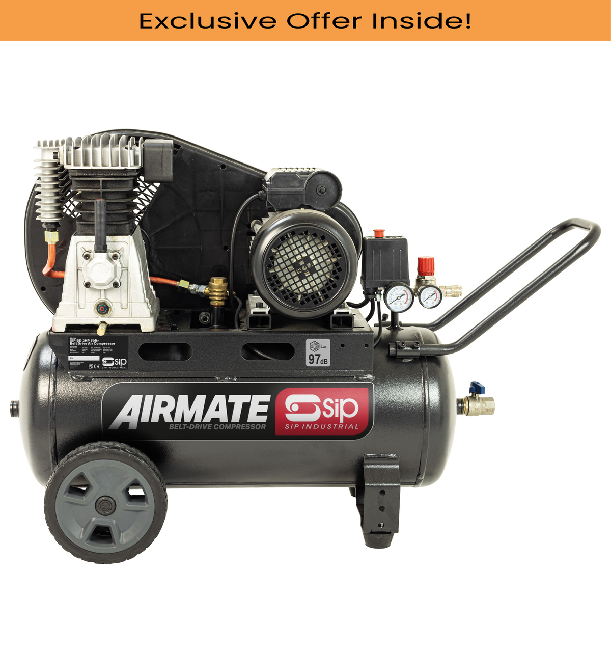 SIP 06456 BD 3hp 50ltr Belt Drive Compressor