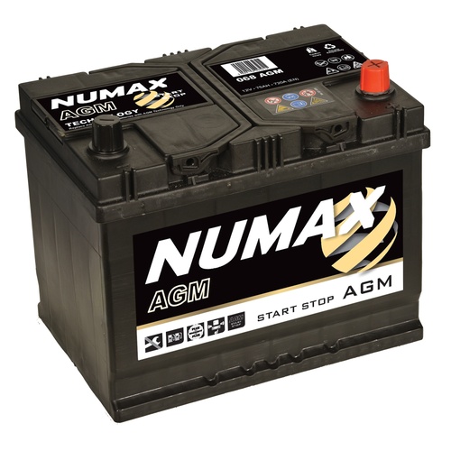 068AGM Numax AGM Car Battery 12V 75Ah, 3 Years Warranty