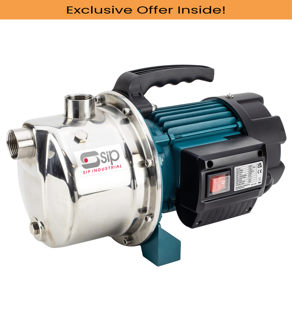 SIP 06906 1" Stainless Steel Surface-Mounted Water Pump