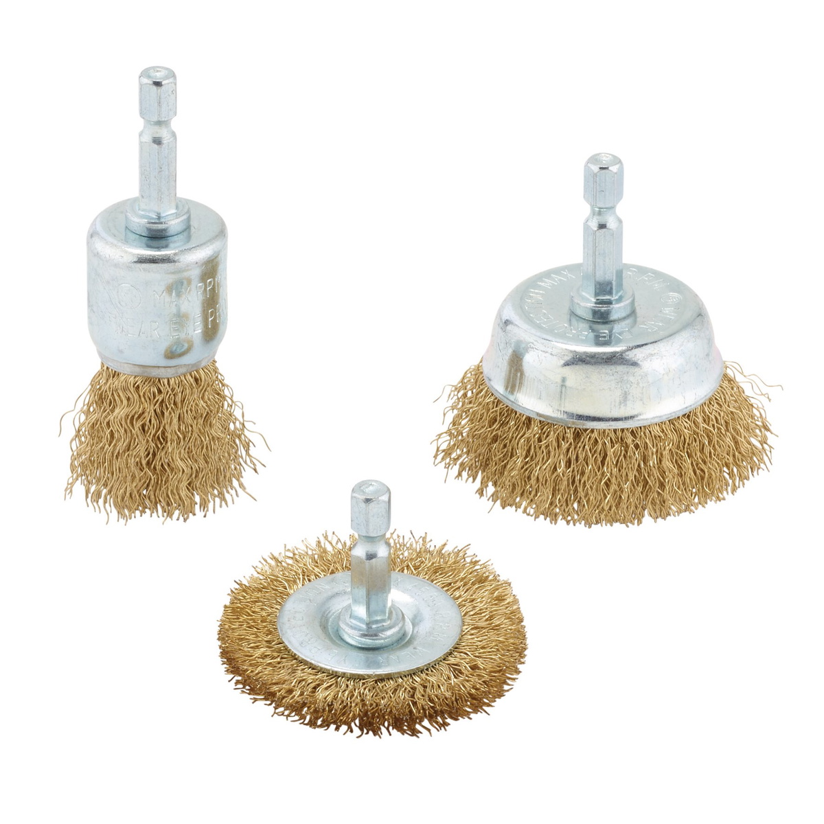 Draper 07435 Brassed Steel Crimped Wire Brush Set 3 Piece