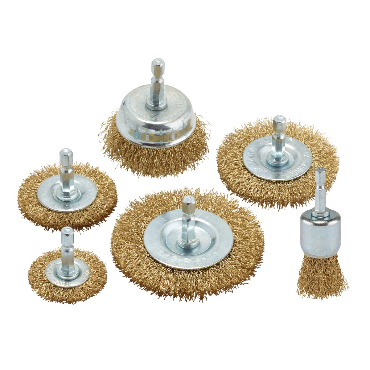 Draper 07436 Brassed Steel Crimped Wire Brush Set 6 Piece