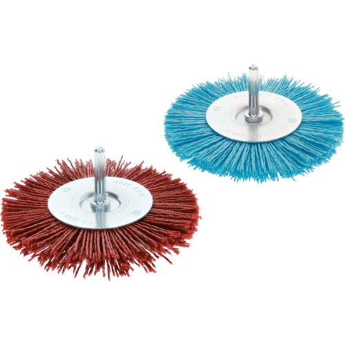 Osborn Grittyflex Wheel Brush 75mm 6mm Shank - Abrasive Nylon Grit 80, Red, 4,500 RPM