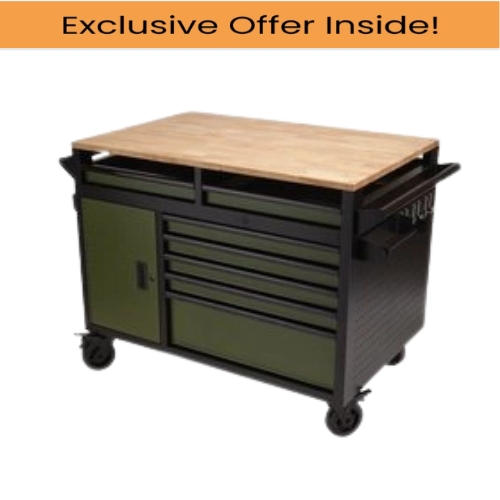Draper 08269 BUNKER® 14 Drawer Multi-Functional Workbench Roller Tool Cabinet, 48