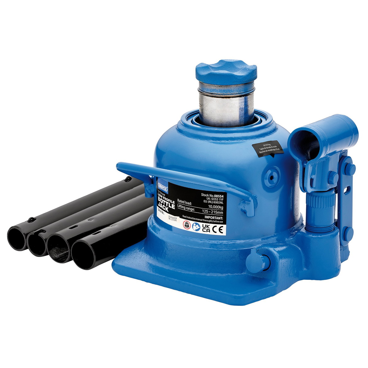 Draper 08554 Low Profile Bottle Jack 10 Tonne