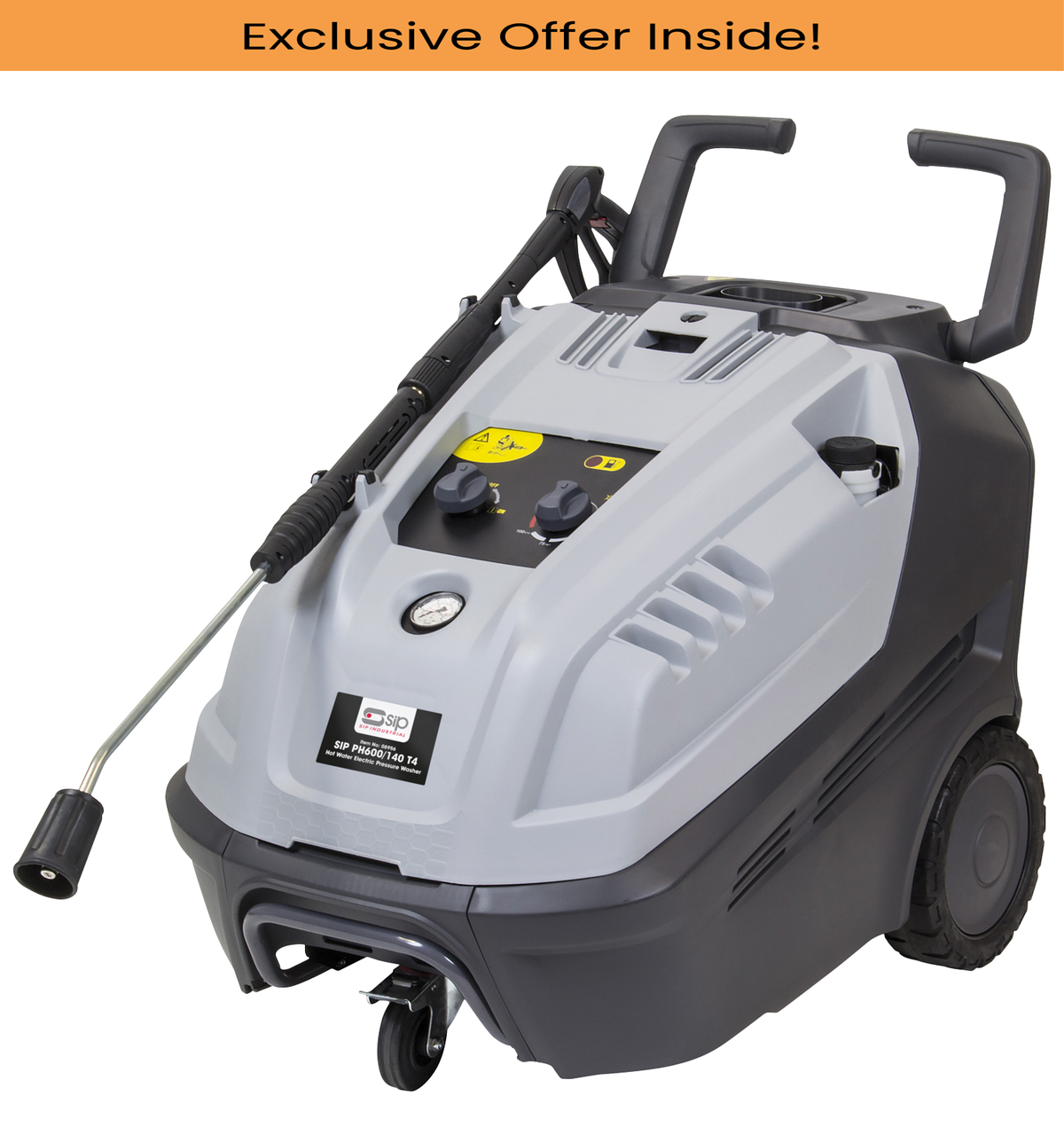 SIP 08956 PH600/140 T4 Hot Water Pressure Washer, Motor power - 3 Hp, Max. Pressure - 600 Bar