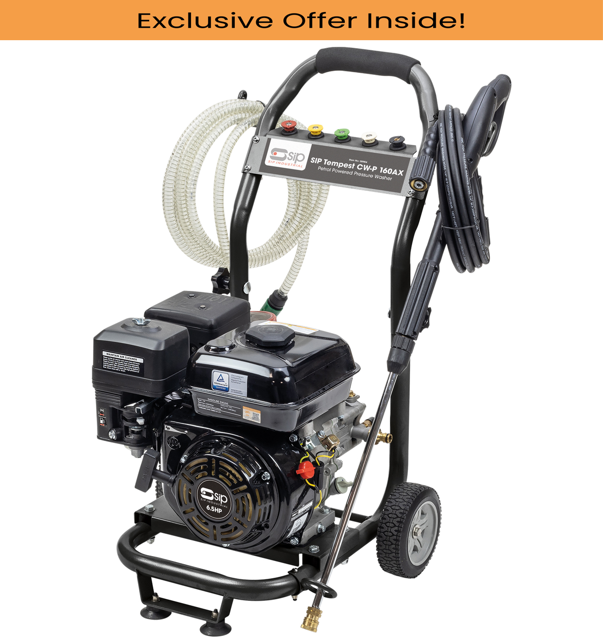 SIP 08984 TEMPEST CW-P 160AX Petrol Pressure Washer, Motor power - 6.5 Hp, Max. Pressure - 402 Bar