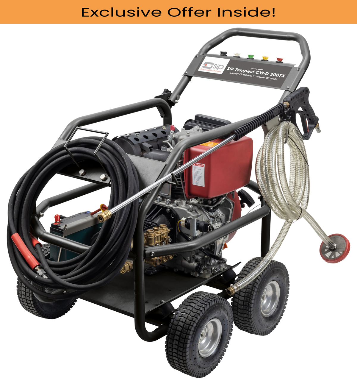 SIP 08989 TEMPEST CW-D 300TX Diesel Pressure Washer, Motor power - 9 Hp, Max. Pressure - 300 Bar