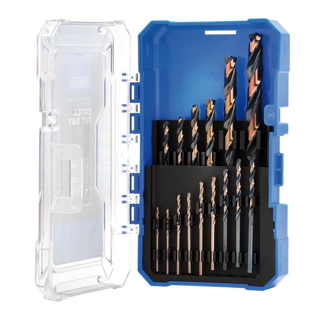 Draper 09103 HSS Turbo Titanium Drill Bit Set 15 Piece