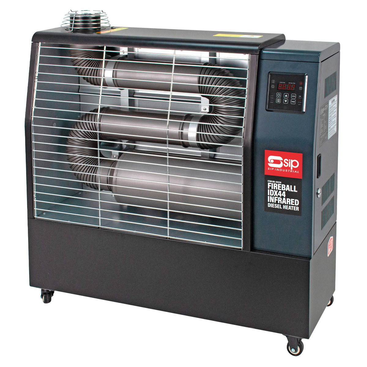SIP 09236A FIREBALL IDX44 Industrial Infrared Diesel Heater with 3pc Flue Kit