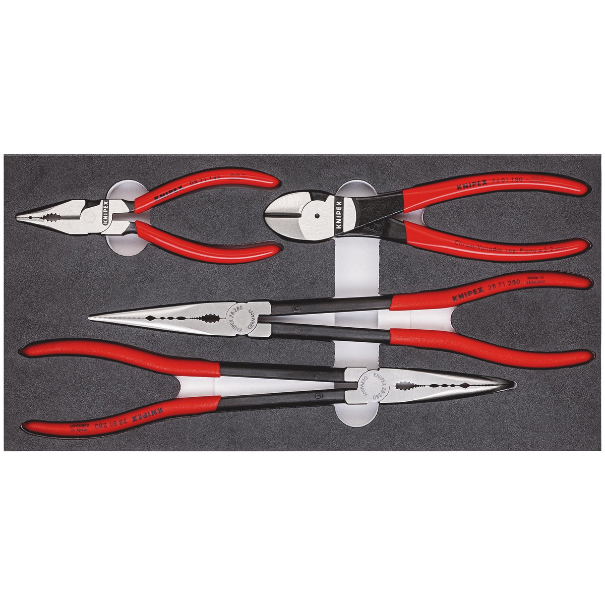 Draper 09240 KNIPEX 00 20 01 V16 Pliers Set Foam Tray 4 Parts