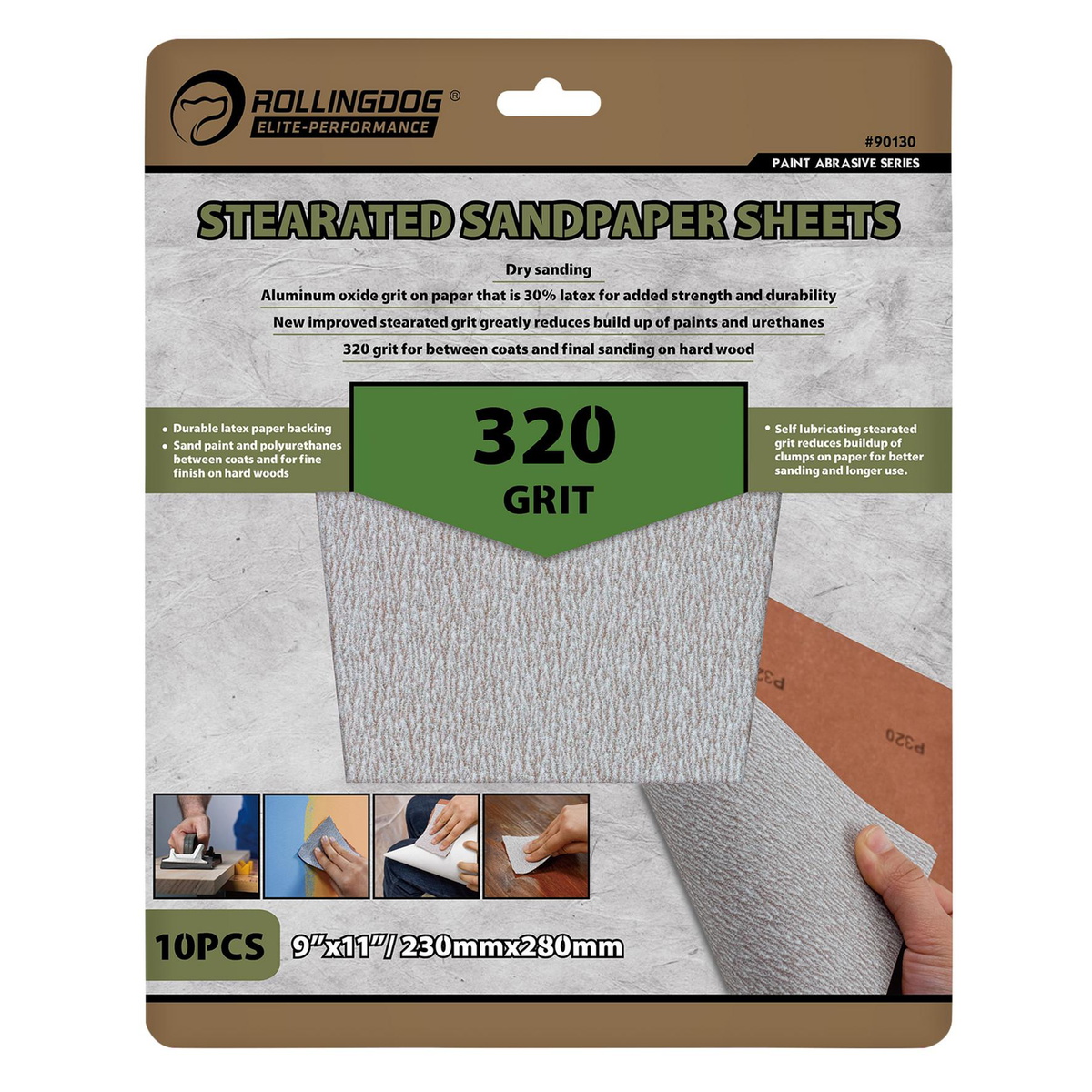 Draper 09655 Rollingdog Stearated Sanding Sheets 320 Grit