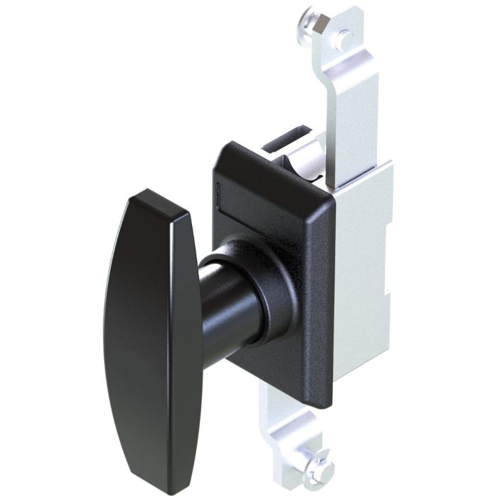 1123 Non Locking Black Powder Coated T Handle Lock with 2 Point Rod Control