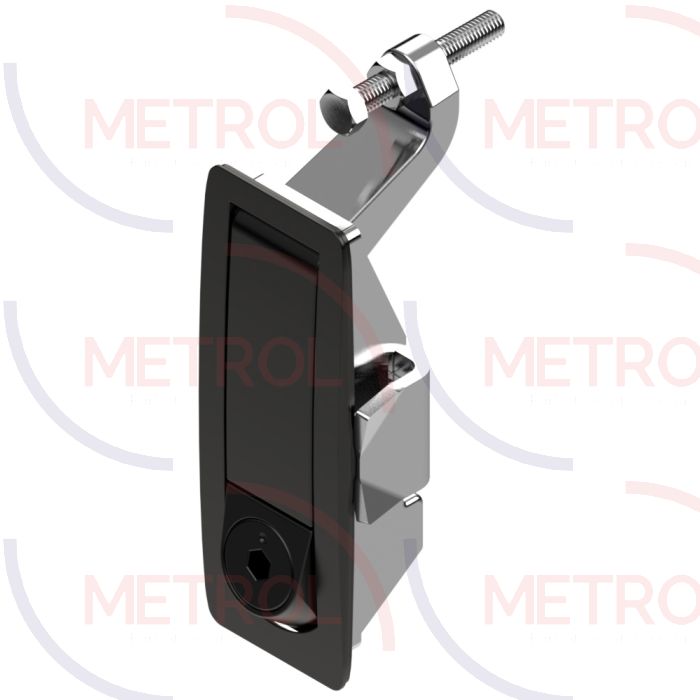 1242 Female Hexagon 4.5mm Lever Latch Black Powder Coated, 1-24mm Grip Range