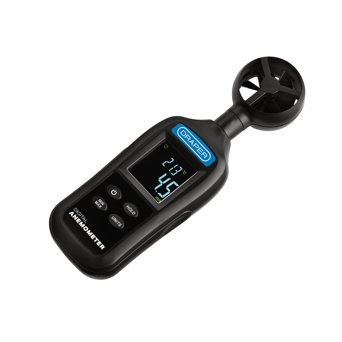 Draper 12445 Handheld Digital Anemometer 0.4-30m/s -20 to +70°C
