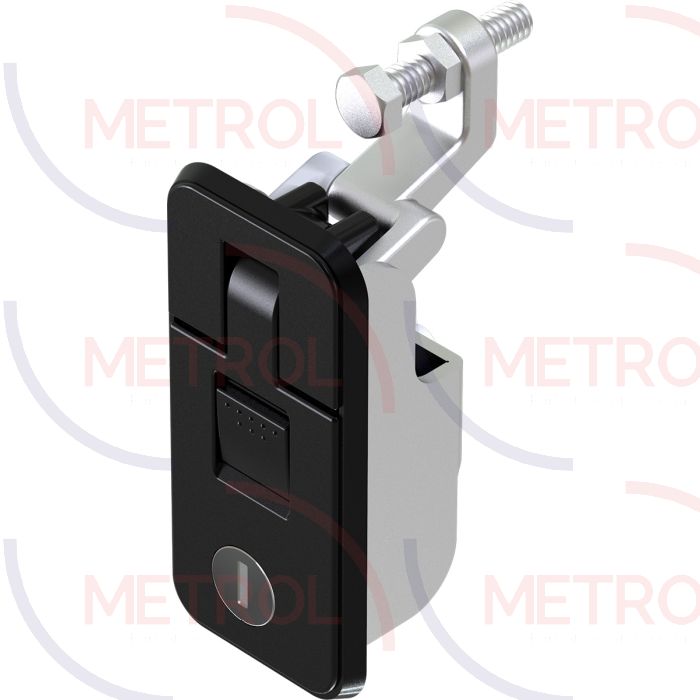 1246 Mini Key Locking 333 Black Powder Coated Lever Latch with Shutter, 15-30mm Grip Range