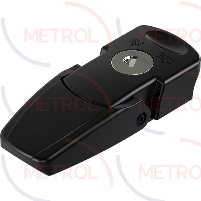 1262 Over-Centre Draw Latch, Key Locking Large, Black Powder Coated