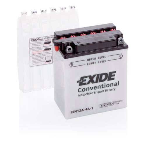 EXIDE - 12N12A-4A-1 - Motorcycle Battery -12V 12Ah