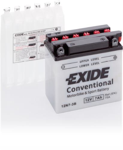 EXIDE - 12N7-3B - Motorcycle Battery -12V 7Ah