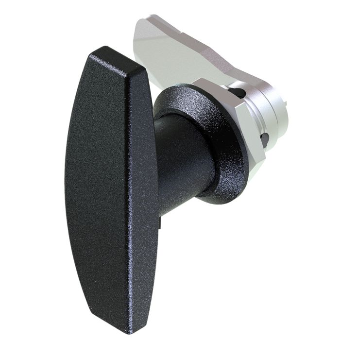 1301 Non Locking T Handle Lock with 18mm Grip Height Black Powder Coated