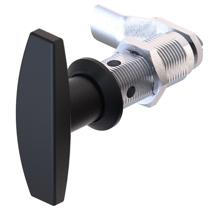 1301-30 Non Locking T Handle Lock with 30mm Grip Height Black Powder Coated