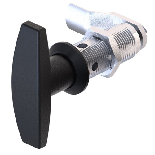 T Handle Lock, Bright Chrome Finish, Stainless Steel 316, IP65 Rated, Barrel Height 18mm, Metrol - 1301-50100-30