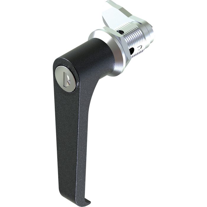 1311-50 Key Locking 333 L Handle Lock with 50mm Grip Height Black Powder Coated