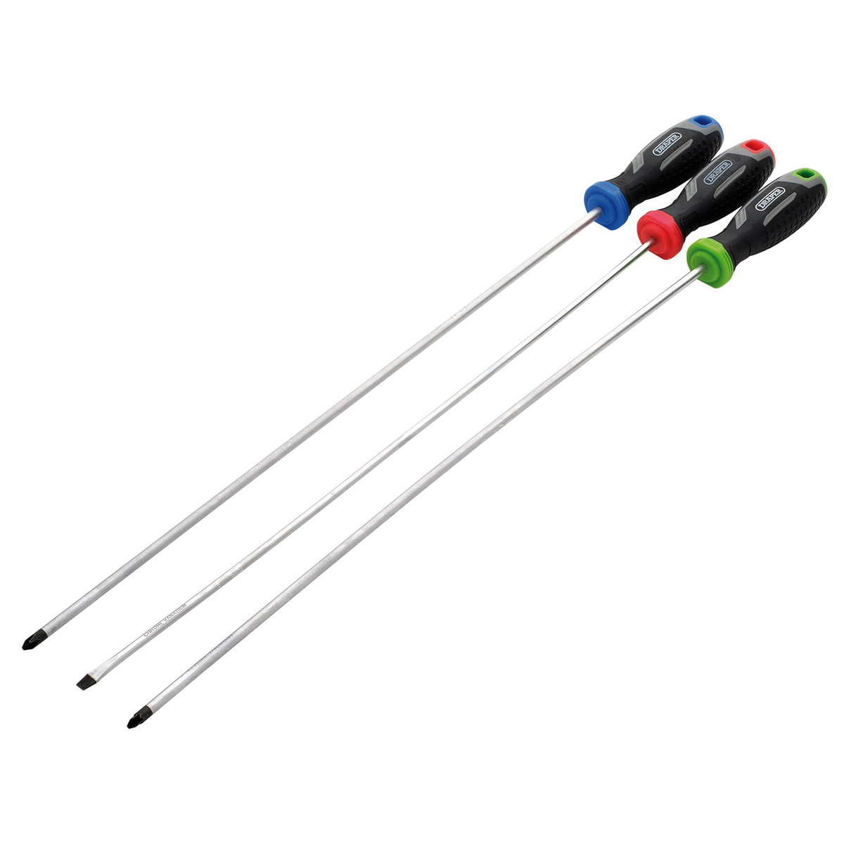 Draper 13429 Long Reach Soft Grip Screwdriver Set 3 Piece