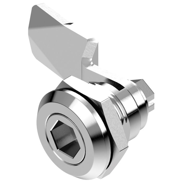 1401 Quarter Turn Lock 10mm Female Hexagon Insert with 18mm Grip Height Bright Chrome