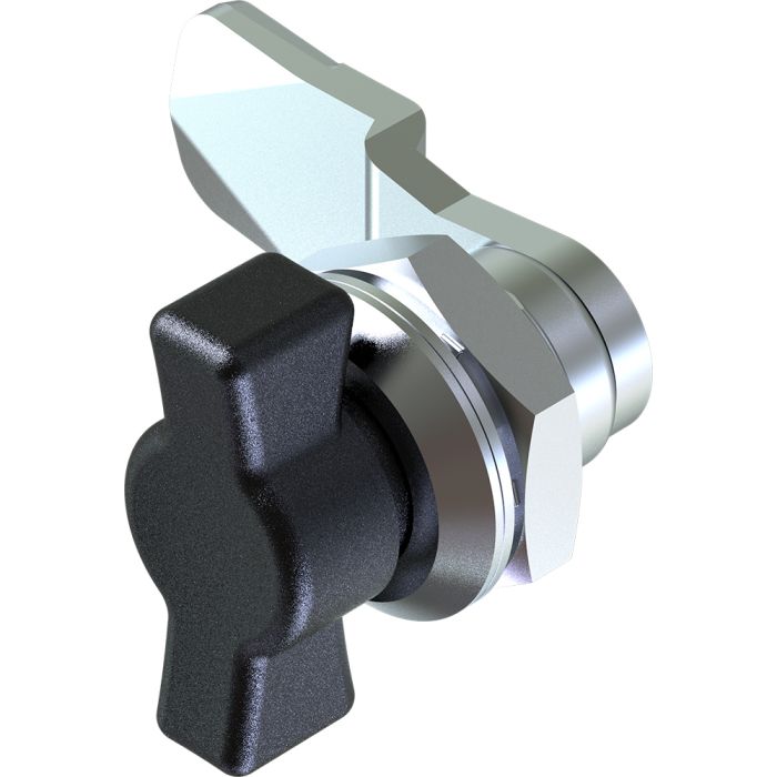 1401 Wing Knob Quarter Turn Lock with 18mm Grip Height Black Powder Coated