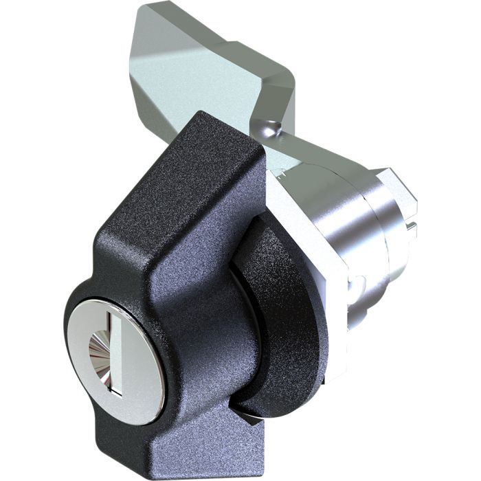 1402 Key Locking 333 Wing Handle Quarter Turn Lock with 18mm Grip Height Bright Chrome