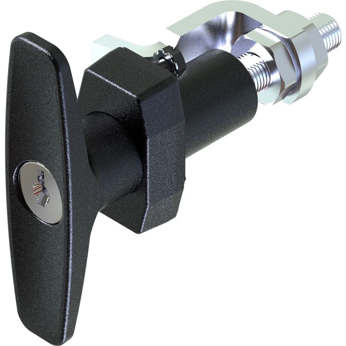1409 Key Locking CH751 T Handle Compression Latch with Adjustable Grip Black Powder Coated