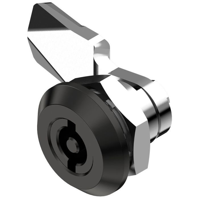 1420-18 Quarter Turn Lock 3mm Double Bit Cylinder with 18mm Grip Height Black Powder Coated