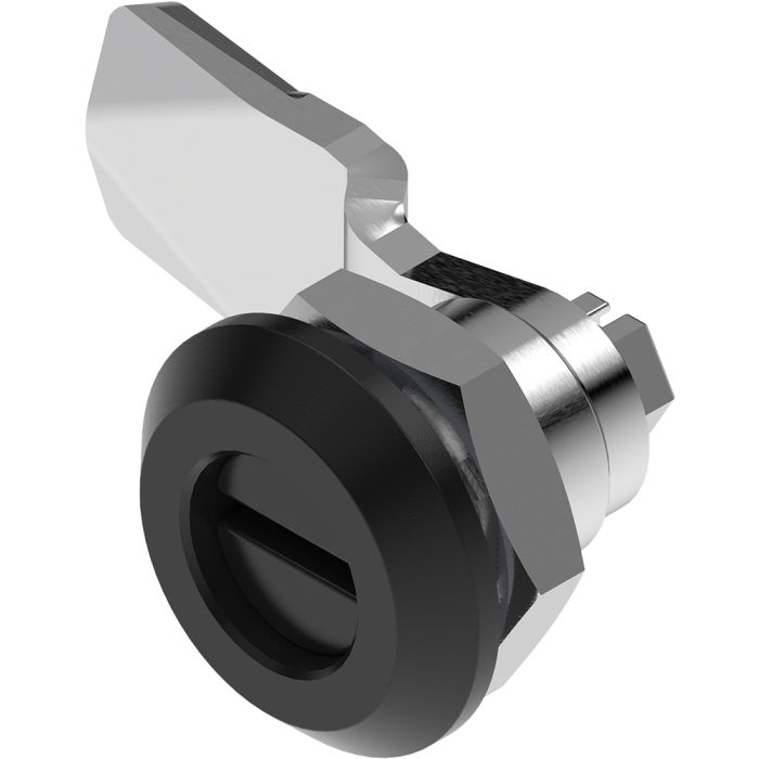 1420-18 Quarter Turn Lock 2x4 Slot Cylinder with 18mm Grip Height Black Powder Coated