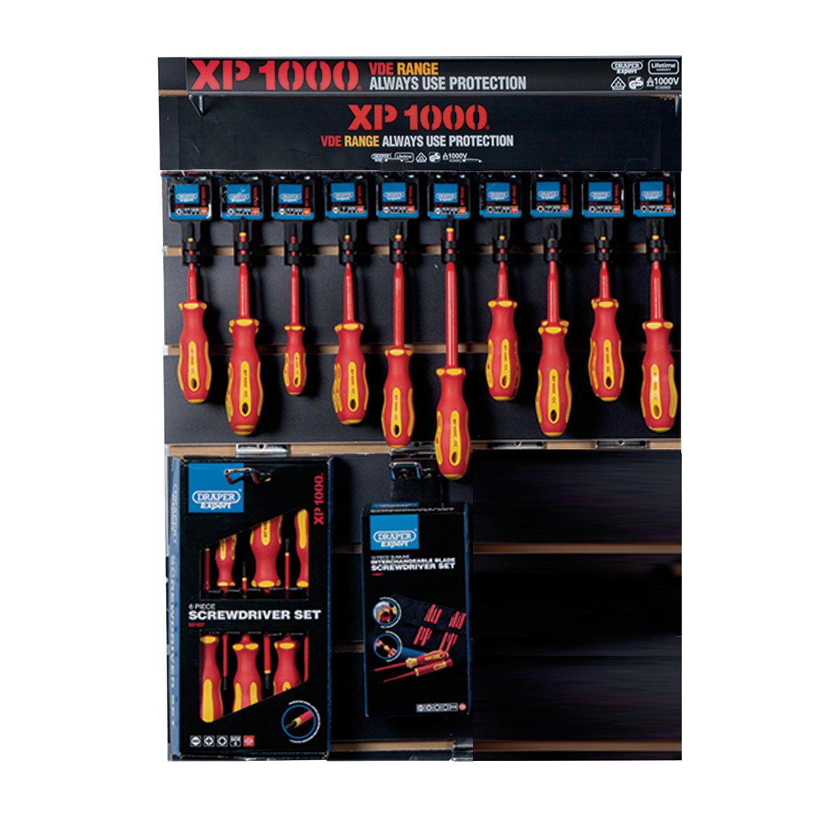 Draper 14331 XP1000® VDE Screwdriver Slat Wall Profile 34 Piece
