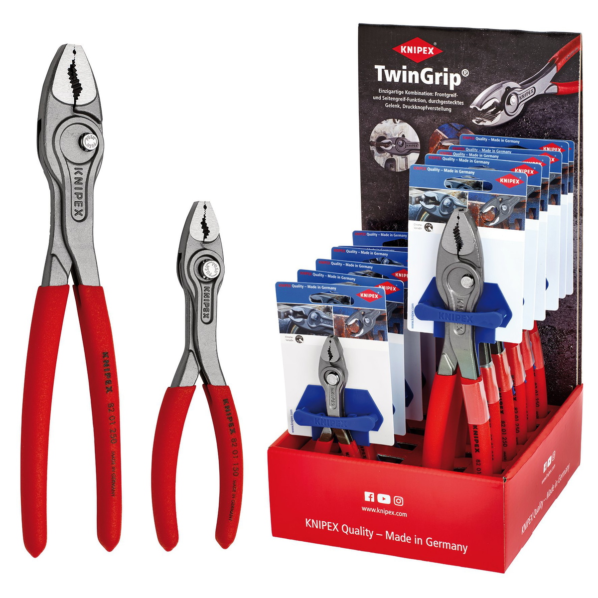 Draper 18154 KNIPEX TwinGrip Pliers Countertop Dispenser 12pc
