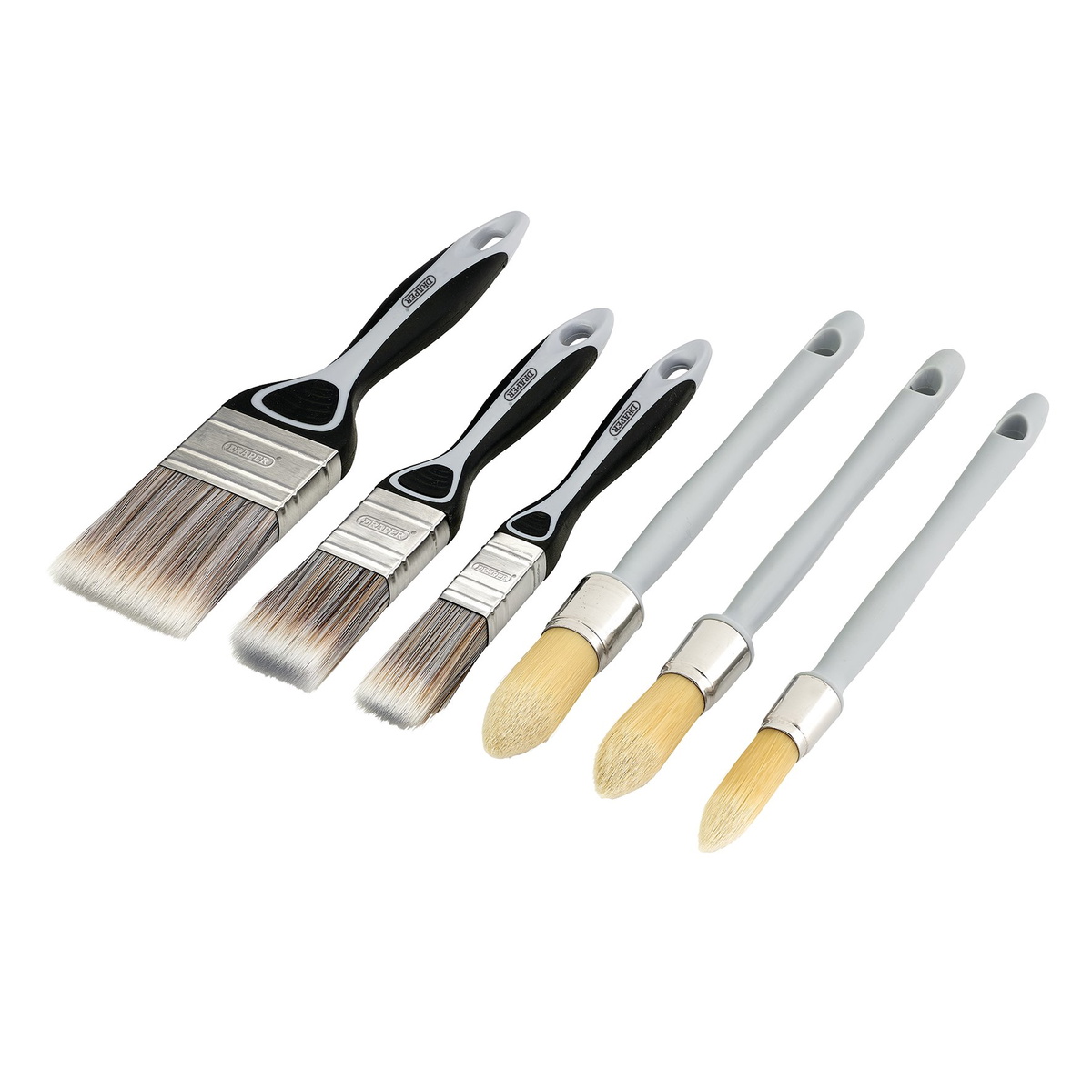 Draper 20450 Flat and Round Sash Paint Brush Set 6 Piece
