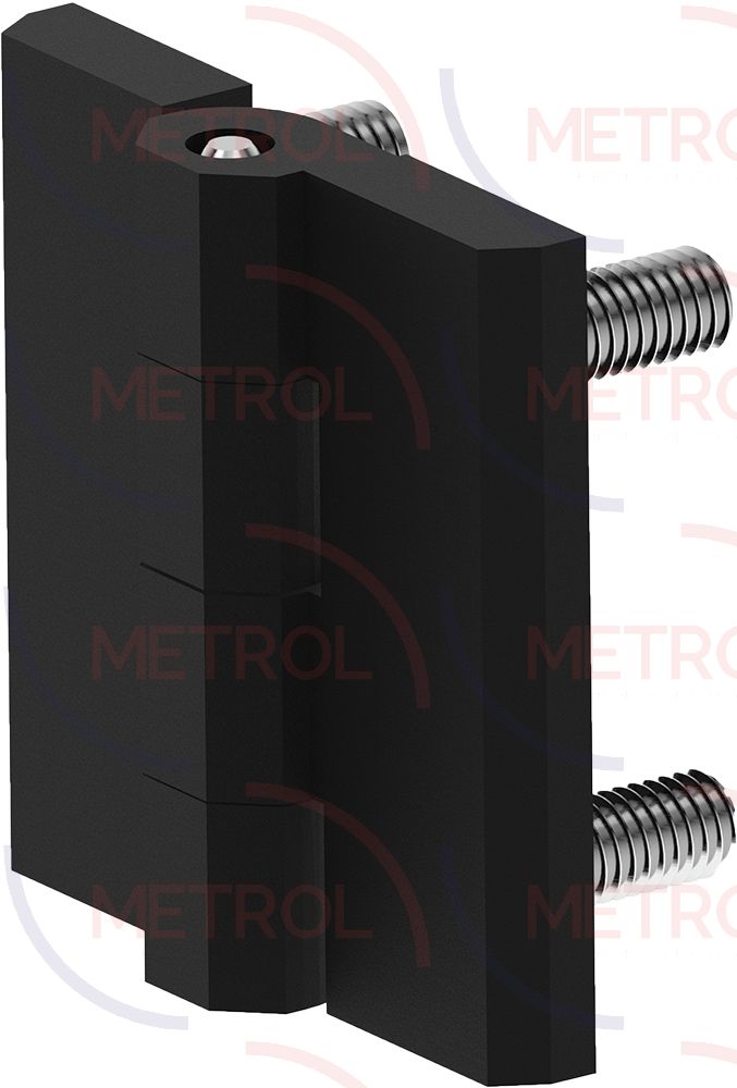 2101-401-20 Screw On Hinge 40x40mm M5 Studs Black Powder