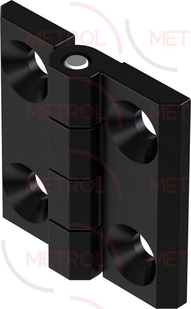 2101-500-10 Screw On Hinge 50x50mm 6.3mm Holes Black Powder