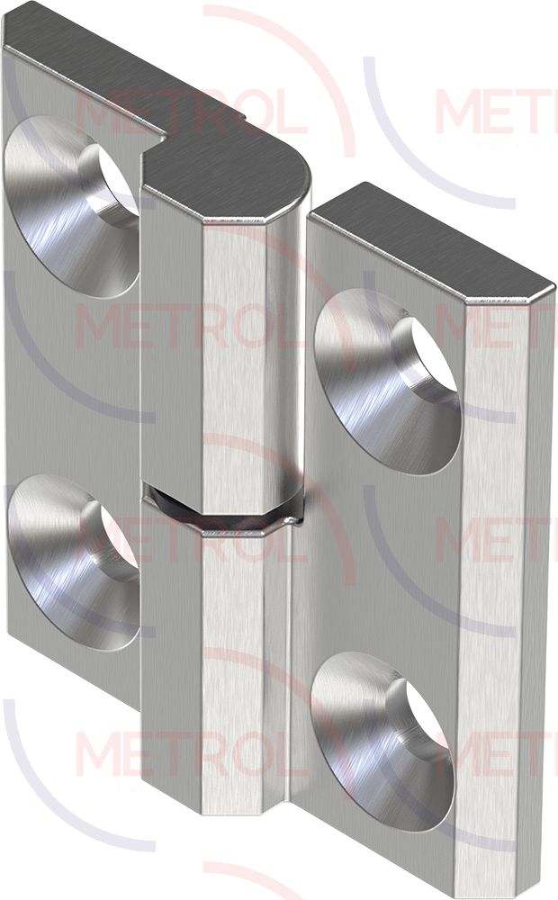 2101-500-30 Screw On Hinge 50x50mm 6.3mm Holes Bright Chrome