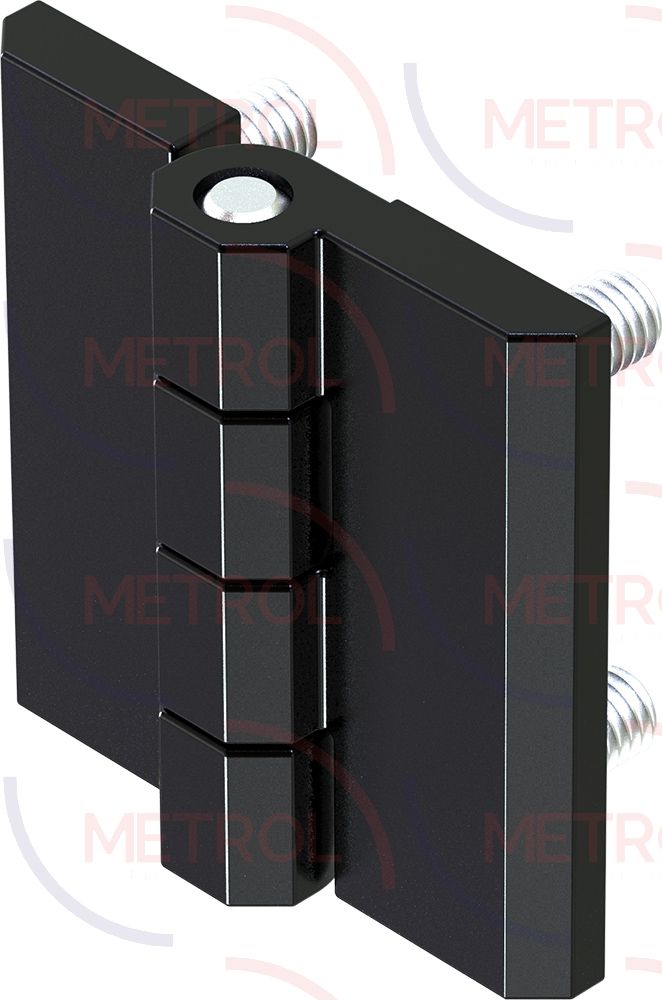 2101-501-20 Screw On Hinge 50x50mm M6 Studs Black Powder