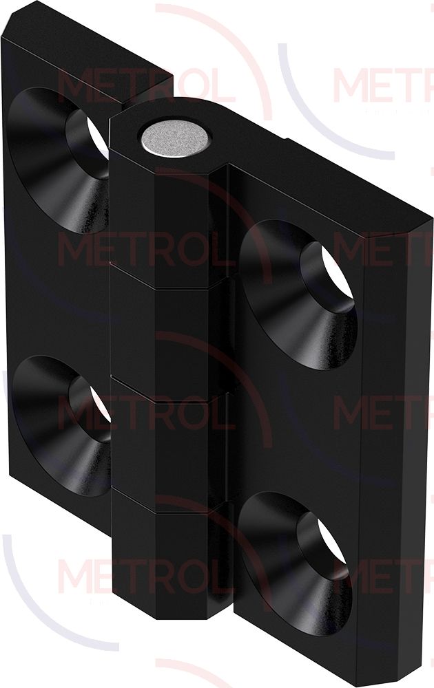 2101-600-10 Screw On Hinge 60x60mm 8.4mm Holes Black Powder