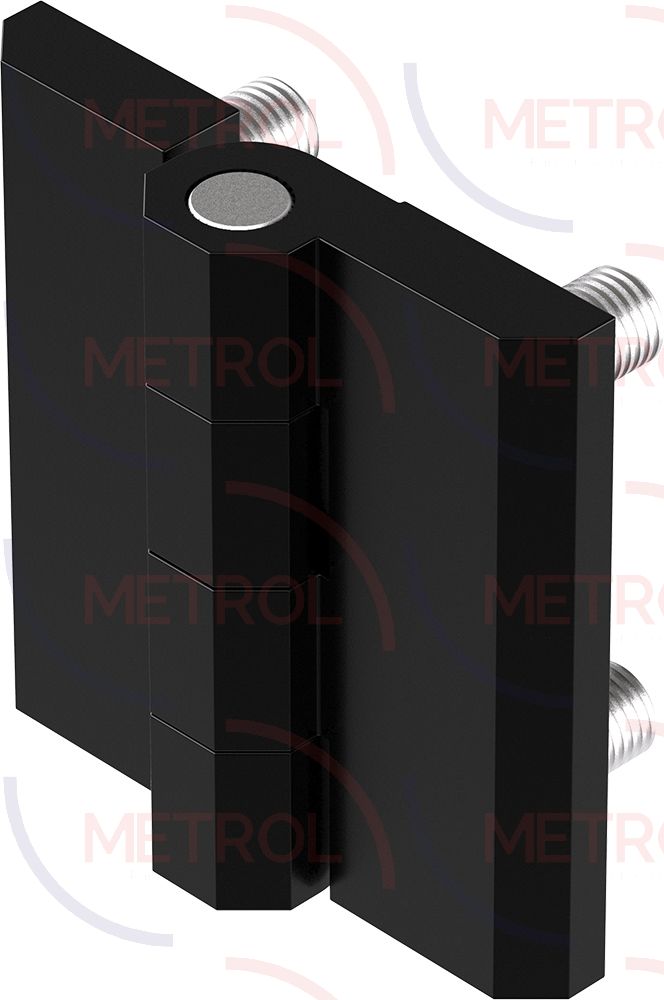 2101-601-20 Screw On Hinge 60x60mm M8 Studs Black Powder