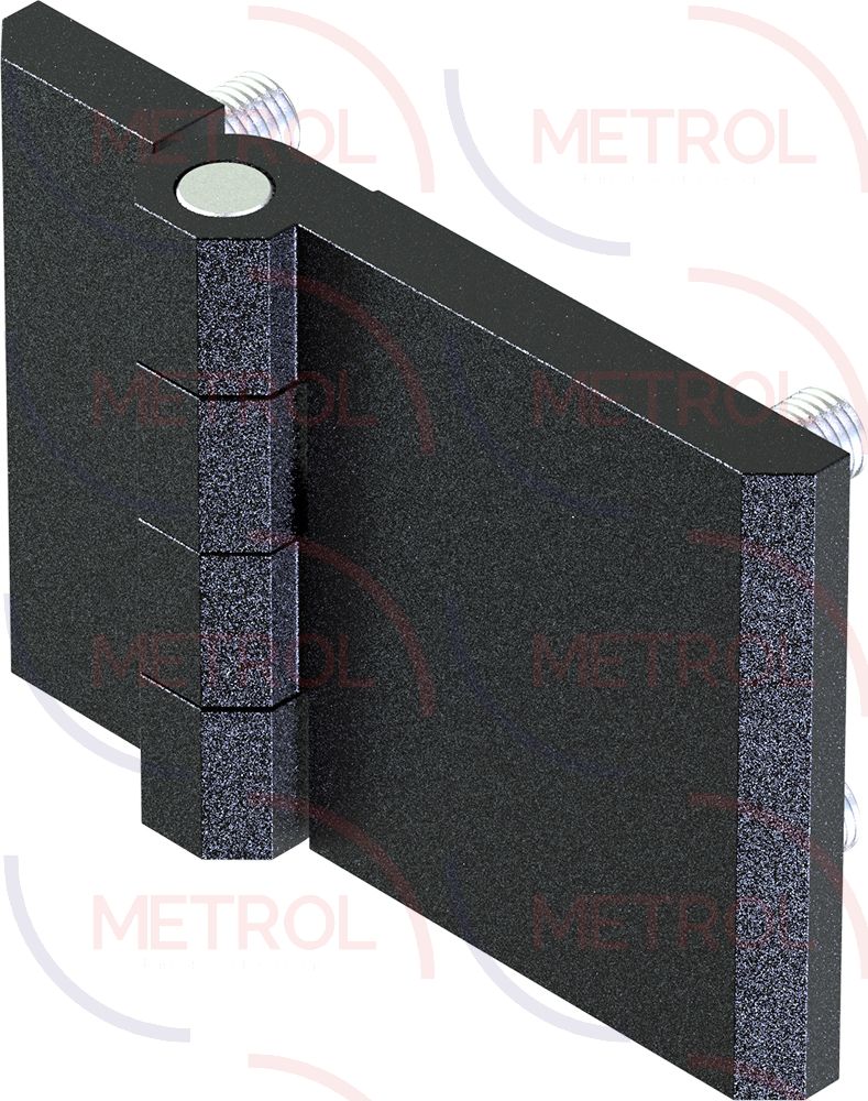 2101-691-20 60x90mm M8 Stud Screw-On Hinge Black Powder