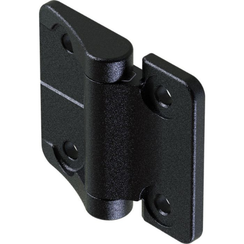 Screw On Asymmetric Friction Hinge with 5.2mm Holes, Black Texture Powder Coated Finish, Size 50.8x57.1mm, Torque 4.5 Forward, 2.7N Reverse, Metrol - 2118-145F-20