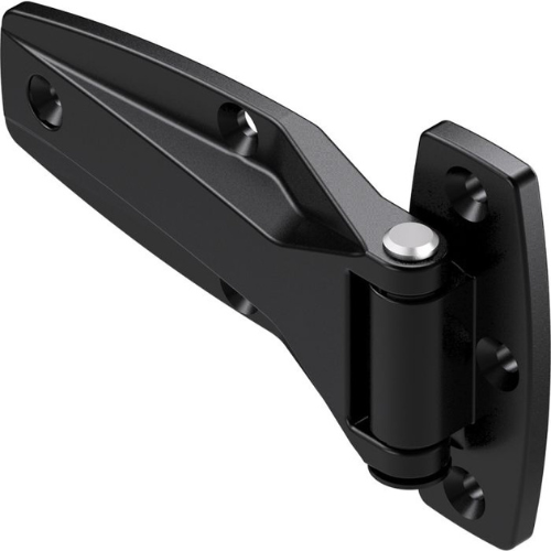 Screw On Hinge with 5.5mm Through Holes, Stainless Steel, Black Powder Coated Finish, Size 82.5x138.1mm, Metrol - 2137-830-10