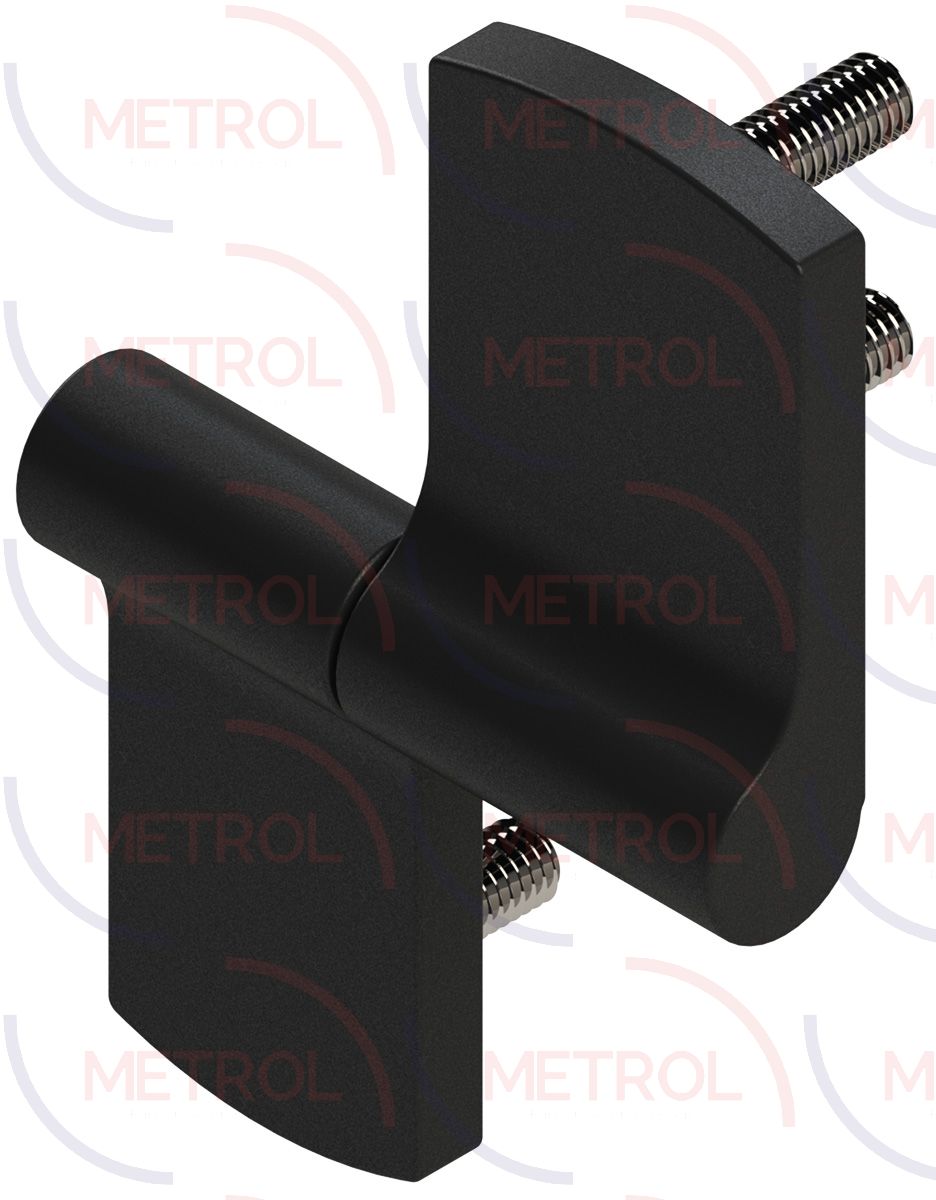 2144-B1 Asymmetric Friction Hinge M5 Studs Black 51.2x76.6mm