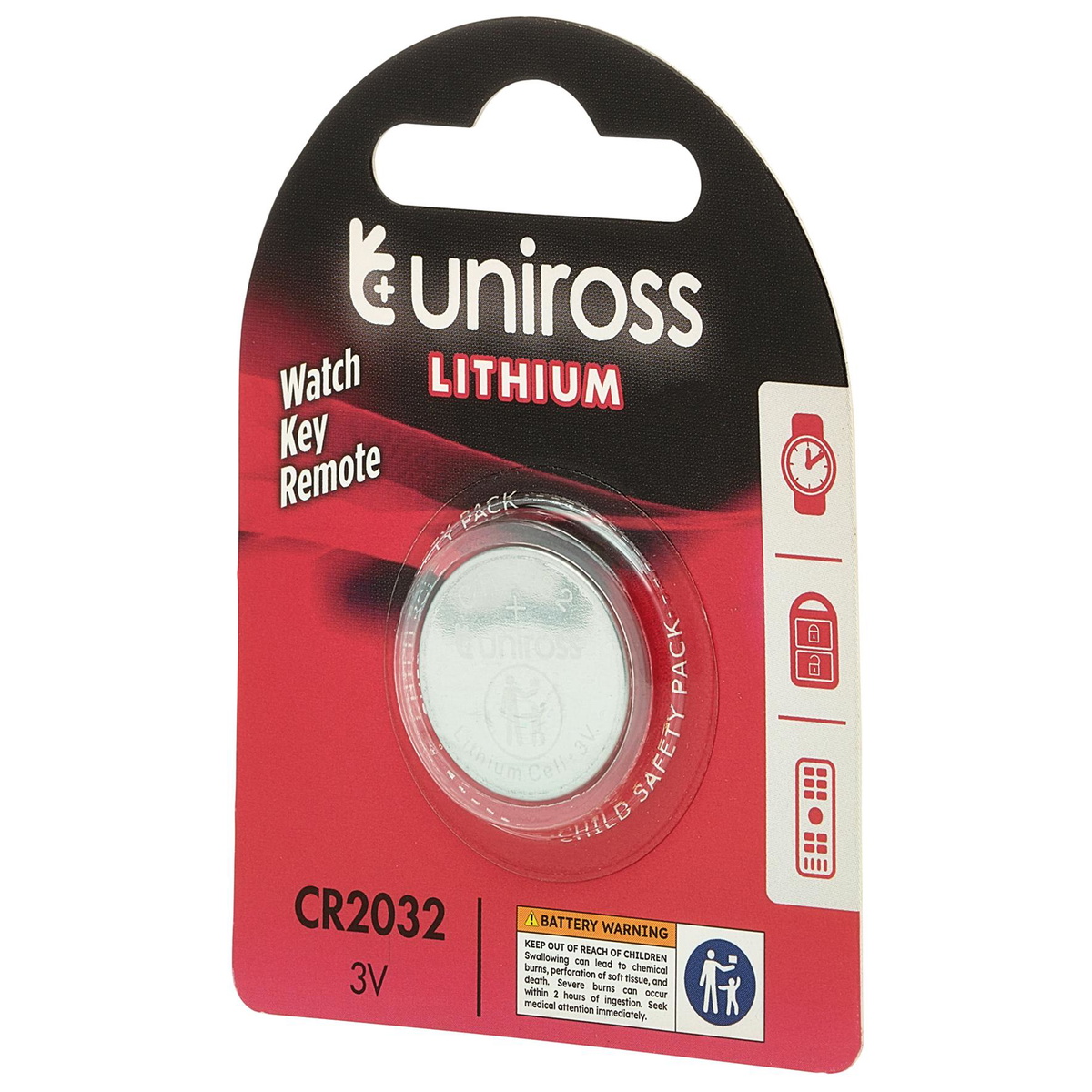 Draper 21595 Uniross CR2032 Lithium Coin Cell Battery