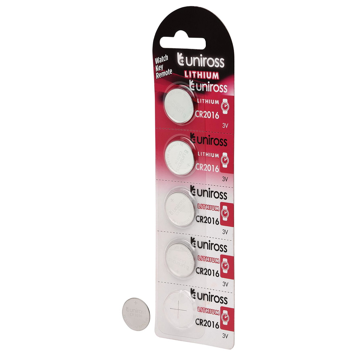 Draper 21598 Uniross CR2016 Lithium Coin Cell Batteries 5 Pack
