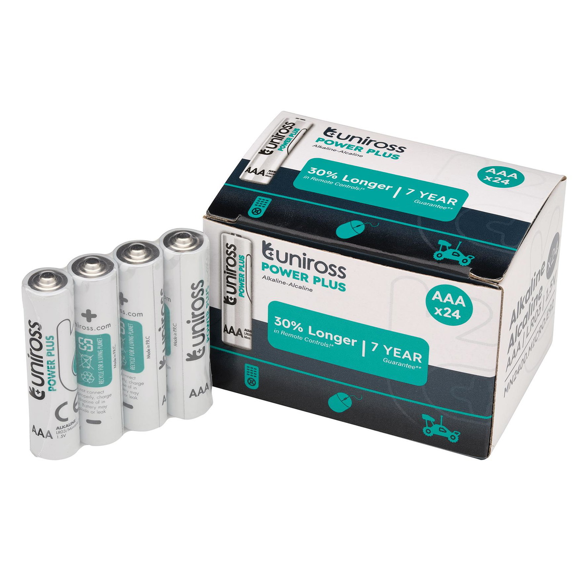 Draper 21601 Uniross AAA Alkaline Batteries Pack of 24